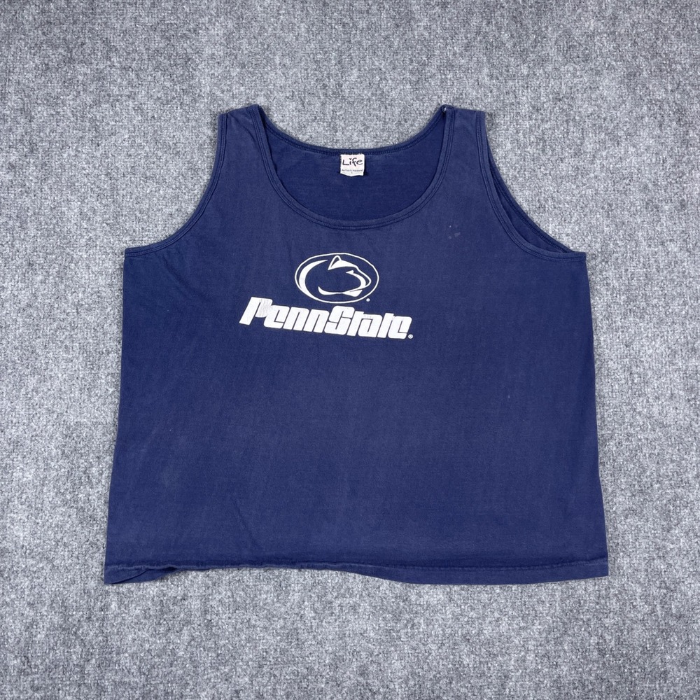 Y2K Penn State Tank Top Women Large Navy Blue Nittany Lions Graphic Sleeveless